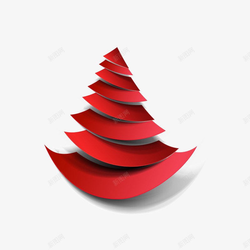 红色圣诞节日元素psd免抠素材_新图网 https://ixintu.com 喜庆 圣诞 形状 折纸 拼接 活动 红色 节日