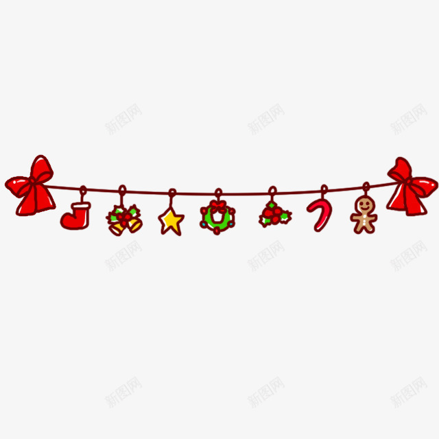 悬挂的圣诞节装饰卡通png免抠素材_新图网 https://ixintu.com 卡通 圣诞节 悬挂 装饰