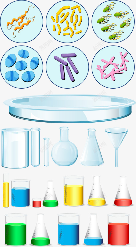 化学用品及病毒矢量图ai免抠素材_新图网 https://ixintu.com 化学用品 卡通化学物 卡通病毒 病毒 矢量病毒 矢量图