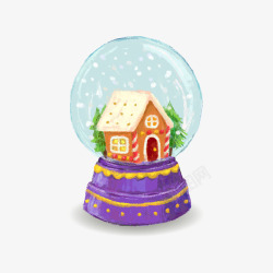 水晶球圣诞节房屋素材