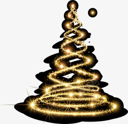 闪耀圣诞树曲线星光效果元素高清图片