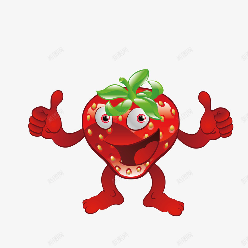 卡通草莓人图标png_新图网 https://ixintu.com 卡通形象 图标 图示 插图 水果 草莓 草莓人