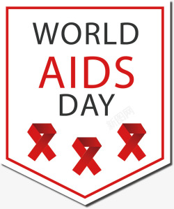 艾滋病患者标志世界艾滋病日标签高清图片