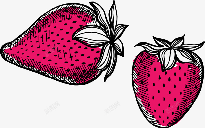卡通手绘水果红草莓png免抠素材_新图网 https://ixintu.com 健康食品 卡通 手绘 有机 水果 红草莓