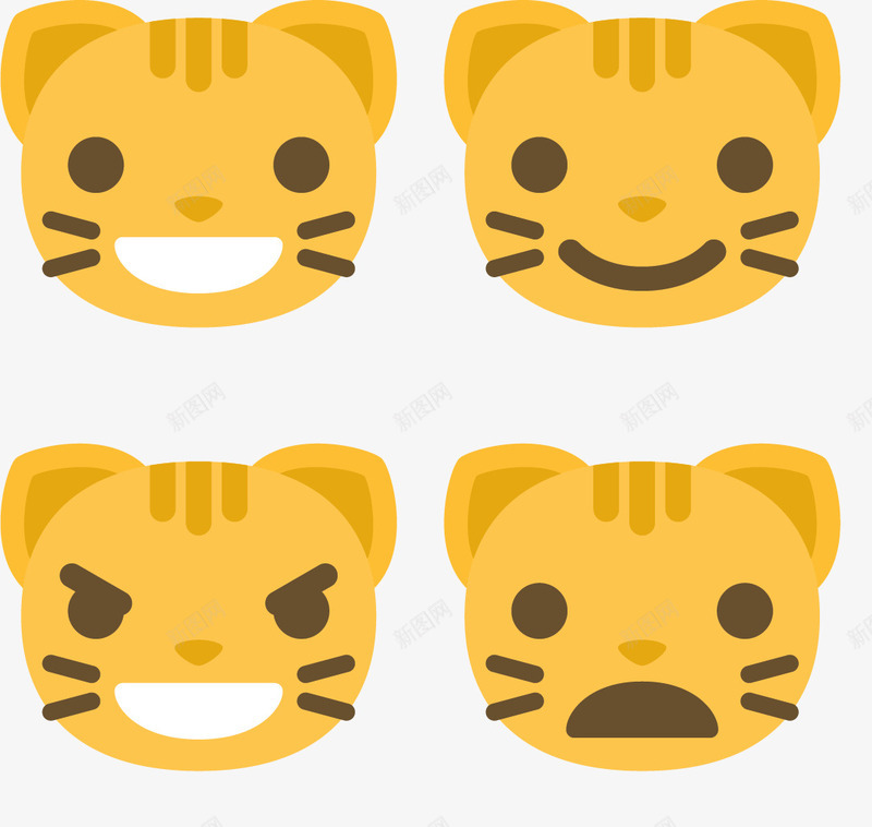 猫咪表情矢量图ai免抠素材_新图网 https://ixintu.com emoji iPhone iPhone表情 iphone表情 猫咪 聊天表情 表情 矢量图