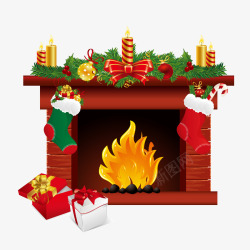 大火里火炉创意圣诞节的火炉矢量图高清图片