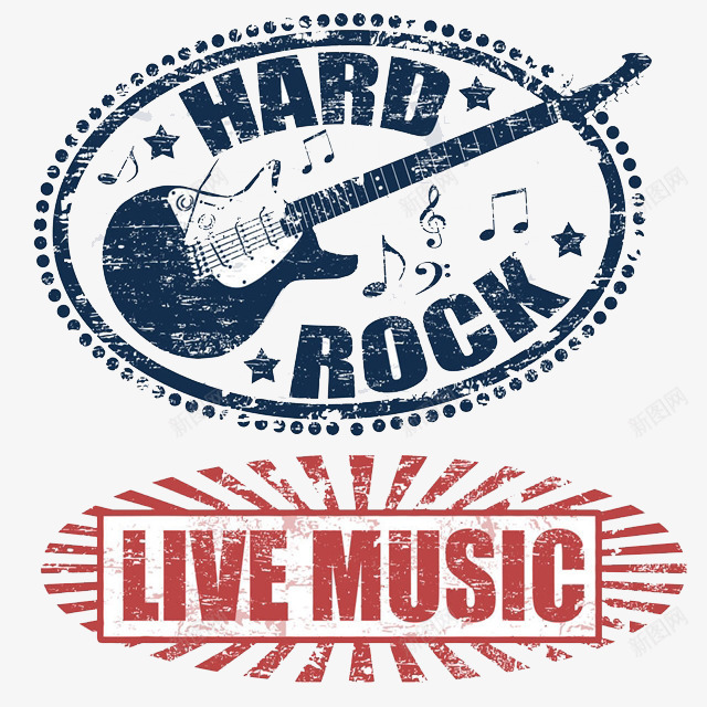 摇滚乐队logo图标png_新图网 https://ixintu.com 免抠乐队logo 吉他 摇滚乐队logo 标志 标识 音符