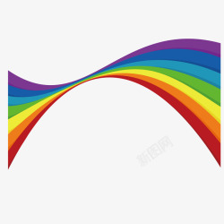 彩虹纸质边框彩虹彩带矢量图高清图片
