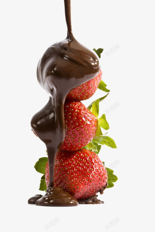 裹着巧克力酱的草莓png免抠素材_新图网 https://ixintu.com 水果 食品