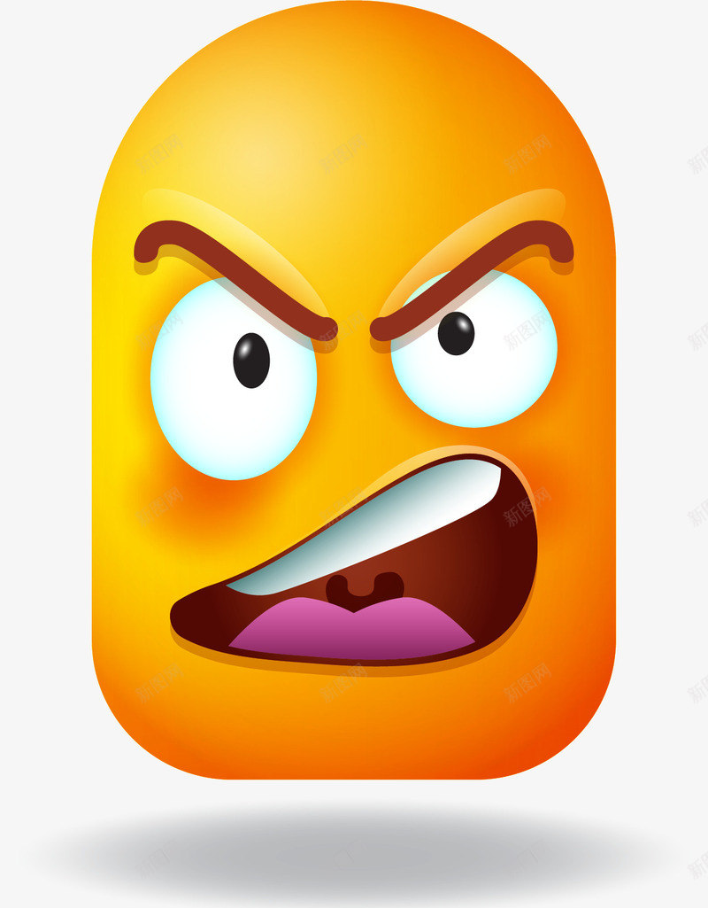 骂人表情png免抠素材_新图网 https://ixintu.com emoji 卡通 可爱 大黄脸 表情包 骂人