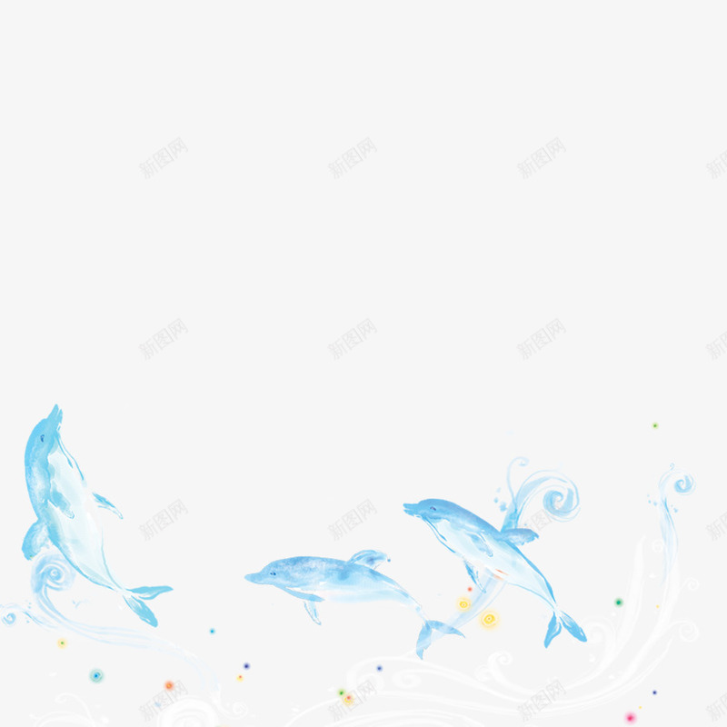 海豚png免抠素材_新图网 https://ixintu.com banner素材 水花 海豚 蓝色