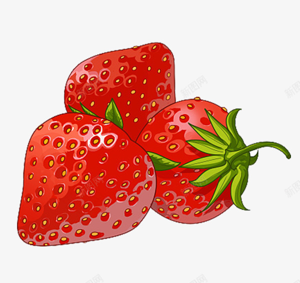 插画草莓图案png免抠素材_新图网 https://ixintu.com 斑点 水果 红色 维生素