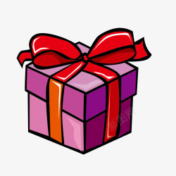 紫色包装盒手绘紫色礼物高清图片