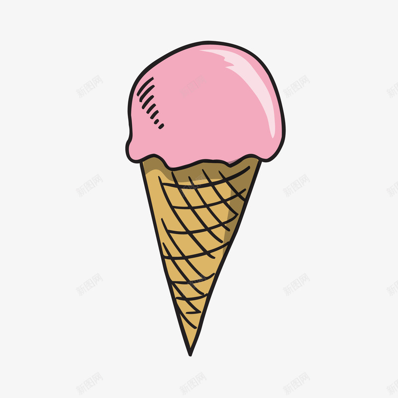 手绘零食冰淇淋png免抠素材_新图网 https://ixintu.com png免抠图 冰淇淋 创意 卡通 手绘 时尚 粉色 美味 雪糕 零食