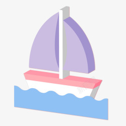 出海标志一个手绘的帆船标志矢量图图标高清图片