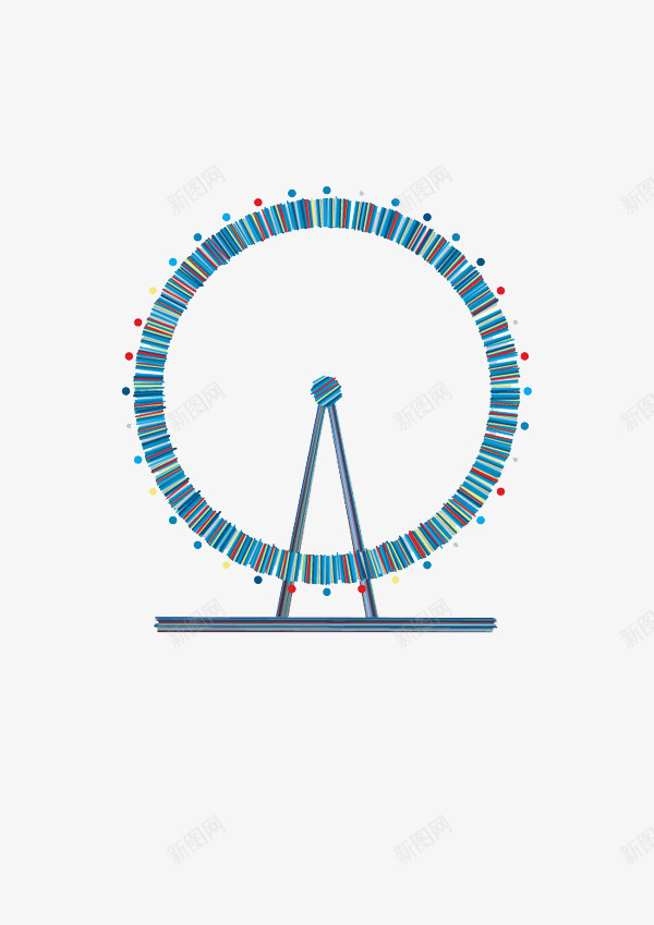 摩天轮标志png免抠素材_新图网 https://ixintu.com 公园游乐装置 大型机械 大型游乐玩具 摩天轮标志 简笔摩天轮