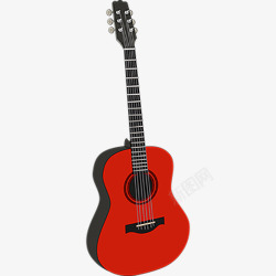 木制吉他红色吉他高清图片