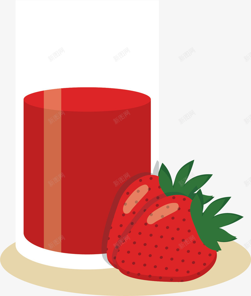 草莓杯子png免抠素材_新图网 https://ixintu.com 容器 手绘 斑点 杯子 水果 红色 绿叶 草莓