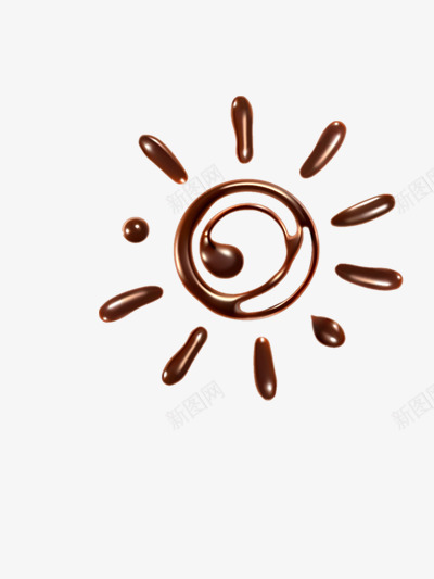 巧克力酱太阳png免抠素材_新图网 https://ixintu.com 太阳 女孩 巧克力 巧克力酱 液体巧克力 融化 飞溅