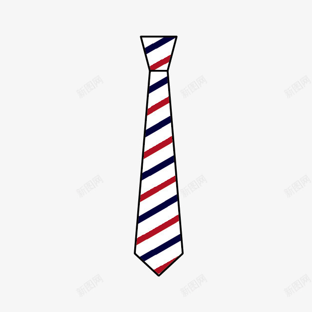白色条纹领带图标png_新图网 https://ixintu.com 条纹 白色 设计 领带