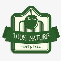 健康食品标签100天然健康食品标签图标高清图片
