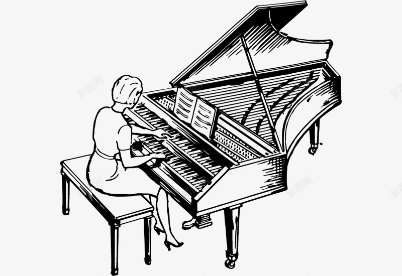 钢琴键盘爵士乐png免抠素材_新图网 https://ixintu.com 免抠 律动钢琴 简约 音乐主题 音乐背景 音符
