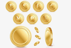金钱标识黄色金币图标高清图片