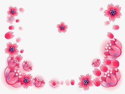 粉红日本樱花边框素材
