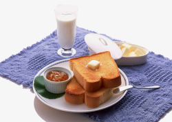 果酱面包西式的早餐高清图片