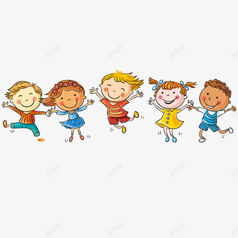 卡通手绘快乐的儿童人物psd免抠素材_新图网 https://ixintu.com 人物设计 儿童节 卡通 庆祝 快乐 手绘 玩耍