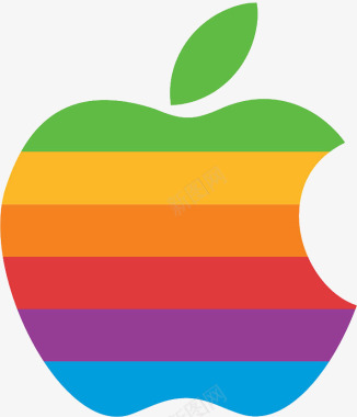 苹果海报风格彩虹色苹果logo图标图标