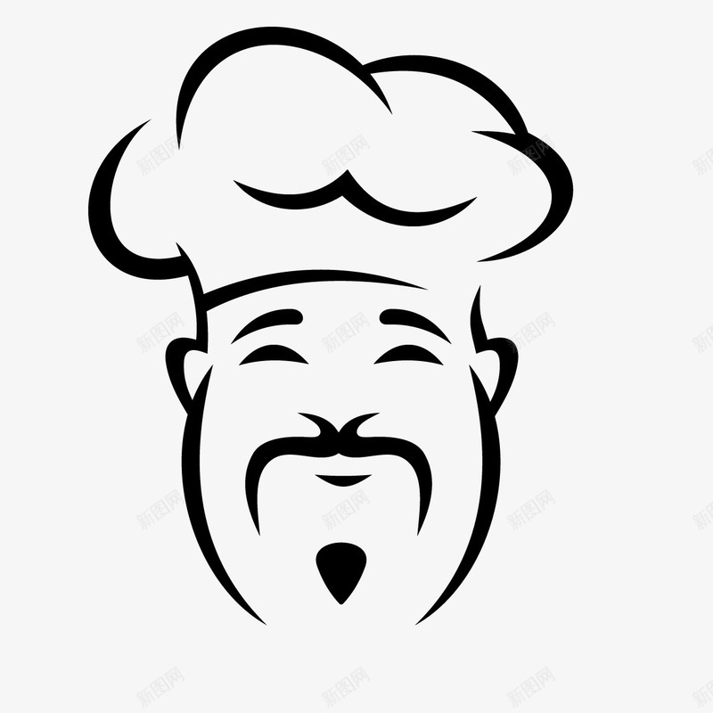 厨师正面照图标png_新图网 https://ixintu.com 人物 厨师帽 厨师正面照 微笑 简笔 绘画 表情