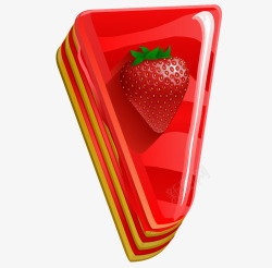 草莓味慕斯蛋糕简图素材