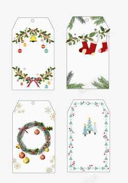 冬青树标签圣诞节卡片高清图片