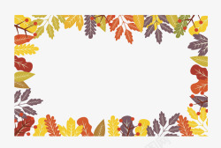 感恩节彩色的落叶矢量图素材