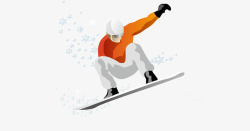 卡通滑雪板滑雪人物高清图片