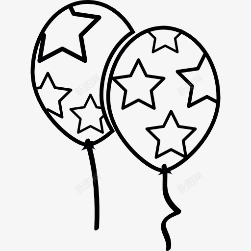 星星的气球图标png_新图网 https://ixintu.com 两 儿童 星星 气球 派对 装饰