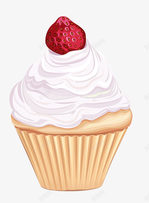 甜食蛋糕png免抠素材_新图网 https://ixintu.com 奶油 白色 糕点 美食 草莓