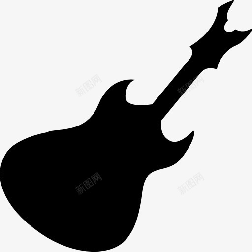吉他乐器图标png_新图网 https://ixintu.com 乐器 吉他 形状 轮廓 音乐 黑色