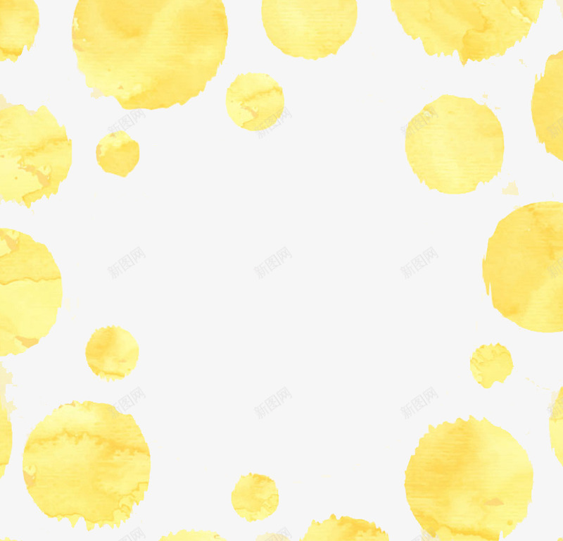 清新水墨圆球冰淇淋边框背景png免抠素材_新图网 https://ixintu.com 清新 背景 边框 黄色
