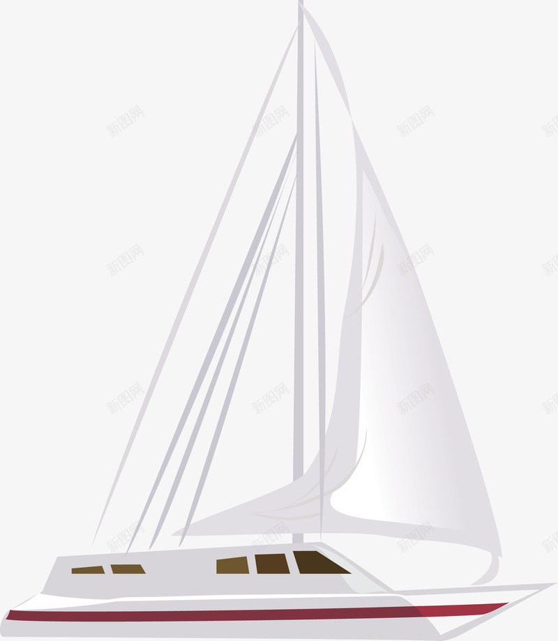 一艘海上帆船矢量图eps免抠素材_新图网 https://ixintu.com 帆船 帆船PNG 帆船下载 海上 海上帆船 白色 白色帆船 矢量图