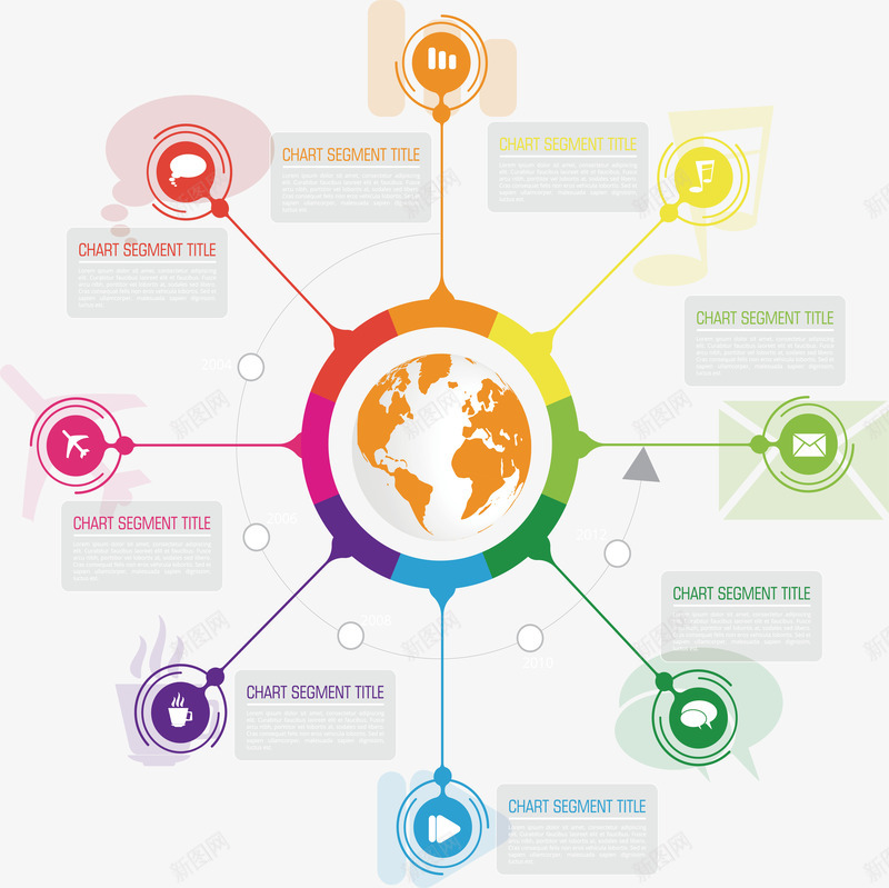 ppt元素矢量图ai免抠素材_新图网 https://ixintu.com ppt 互联网 信息 出行交通 创意 圆形 展示 现代 矢量图