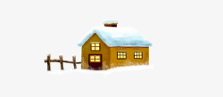 积雪的小房子素材