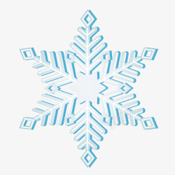 美丽冬季一朵浅蓝色的雪花矢量图高清图片