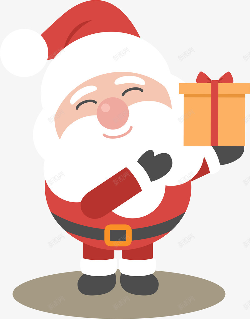 卡通可爱送礼物圣诞老人png免抠素材_新图网 https://ixintu.com 卡通可爱 圣诞老爷爷 圣诞节 扁平化 礼物盒