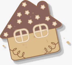 屋子图案褐色卡通小屋饼干高清图片