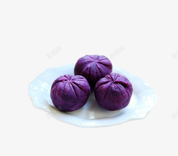 紫薯包小吃png免抠素材_新图网 https://ixintu.com 包子 小吃 紫薯 紫薯球 食品