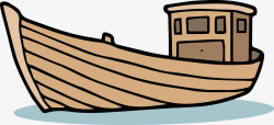 卡通木船素材