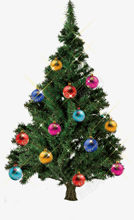 装饰圣诞树元旦松树png免抠素材_新图网 https://ixintu.com 元旦 圣诞树 松树 装饰