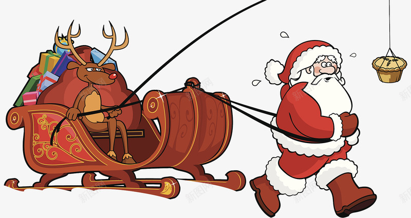 圣诞节搞笑卡通漫画png免抠素材_新图网 https://ixintu.com am 圣诞之夜 圣诞快乐 圣诞树 圣诞礼物 圣诞老人 圣诞节 插画卡通 漫画气氛 节日气氛 雪人 雪橇 麋鹿